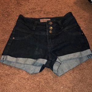 Dark Denim High waisted shorts